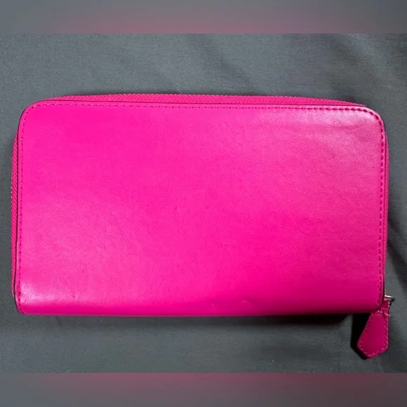 Vera Bradley Fuchsia Leather Wallet O0056 - Picture 2 of 6